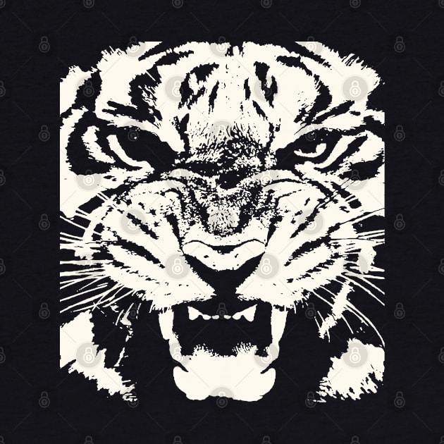 Tiger Vector Artistic White Face Cut Out by taiche